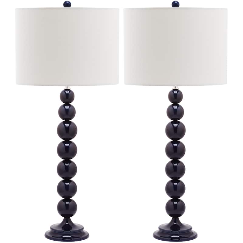 SAFAVIEH Lighting Mechelle 31-inch Stacked Ball White Table Lamp (Set of 2) - 14"x14"x31.5" - 14Wx14Dx32H
