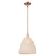preview thumbnail 16 of 21, Innovations Lighting Downtown Urban - Natural Ballston Dome - 1 Light 12" Stem Hung Mini Pendant Natural Shade/Antique Copper