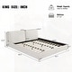 preview thumbnail 16 of 94, Upholstered Platform Bed with Curve-Shaped Design Headboard