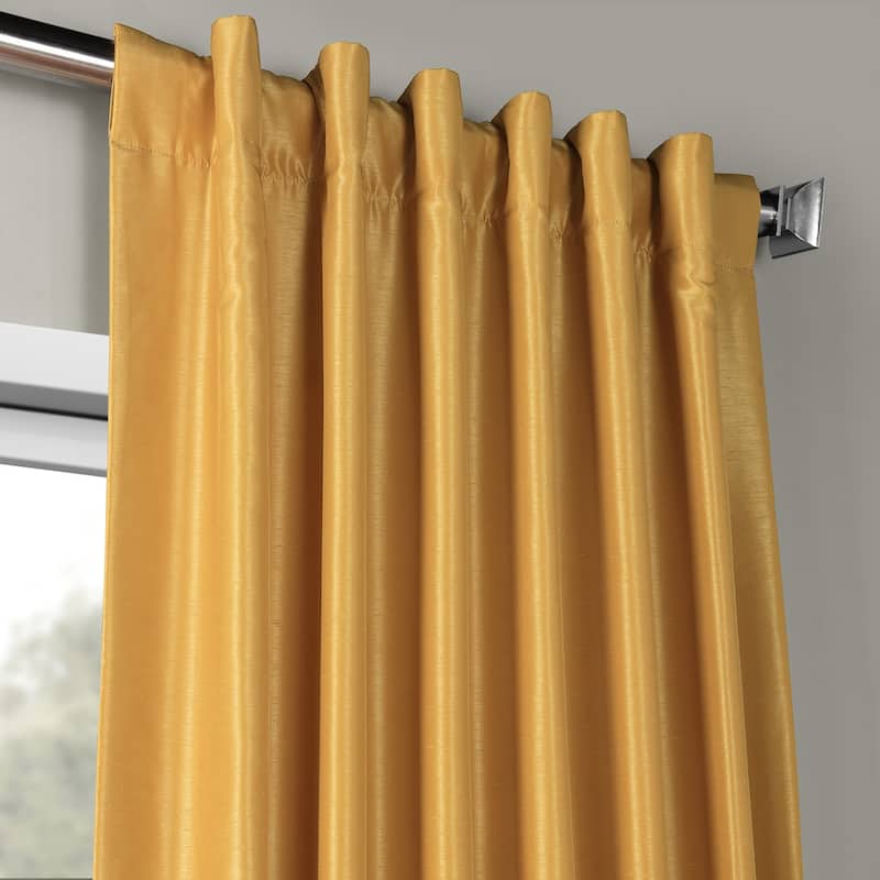 Exclusive Fabrics Vintage Textured Faux Dupioni Silk Room Darkening Curtains (1 Panel)