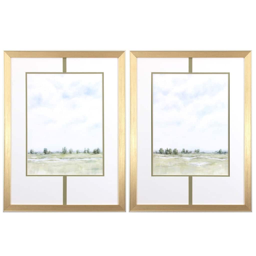 Distant View S/2 Framed Art Under glass