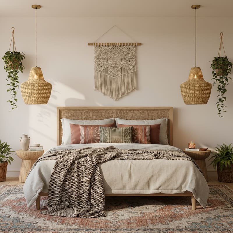 Mika 1-Light Rattan Pendant, Modern Coastal Boho - Handwoven - 16" Wide