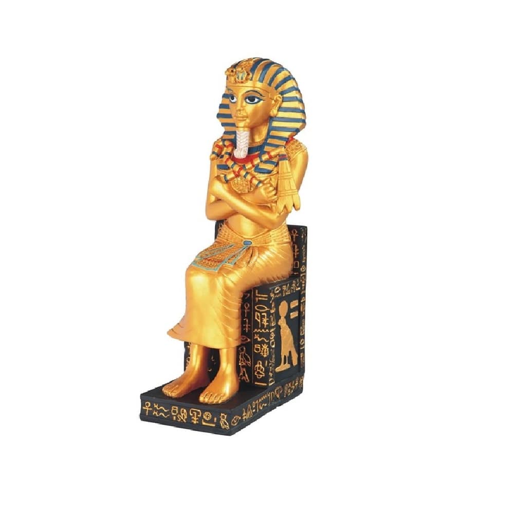 Q-Max 11"H Egyptian Pharaoh King Tut Black and Gold Tutankhamun Statue Home Decor Figurine