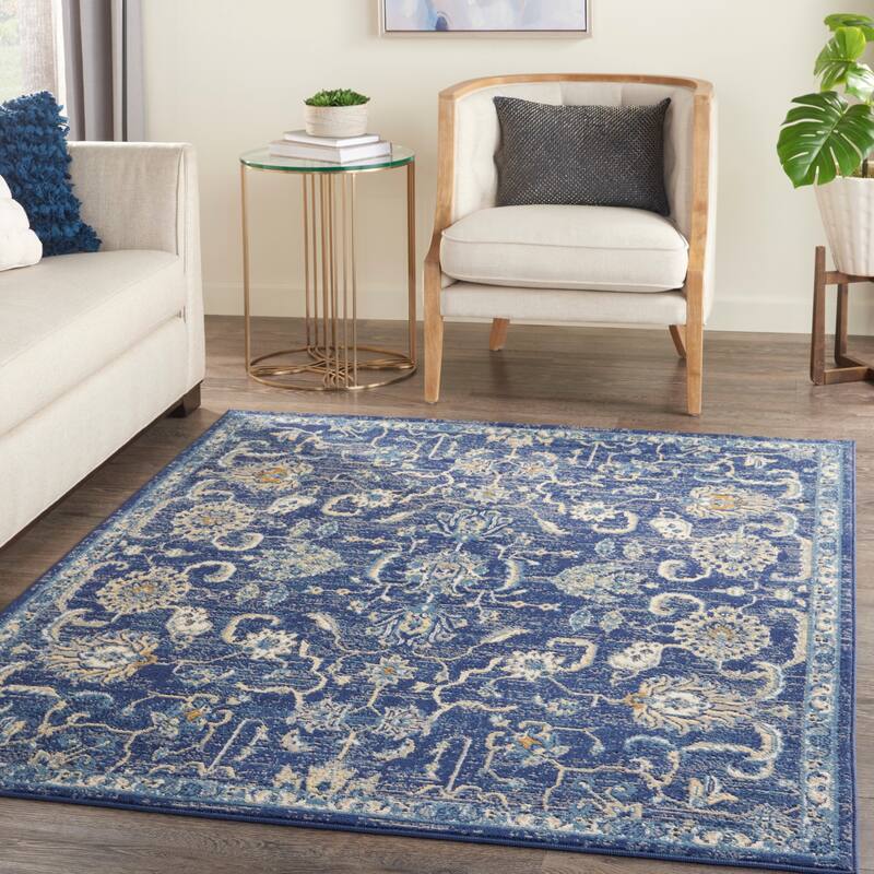 Nourison Grafix Traditional Vintage Persian Area Rug - 6' x 9' - Navy
