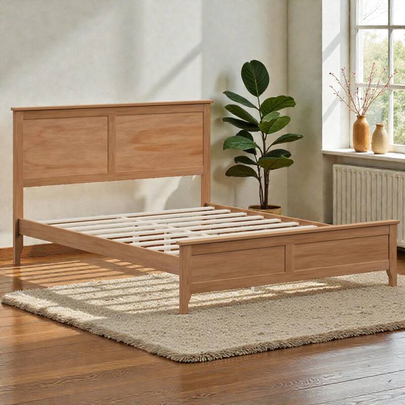 Modern Solid Wood Platform Bed Frame with Wooden Slats Support, No Box Spring Needed, Full Queen King