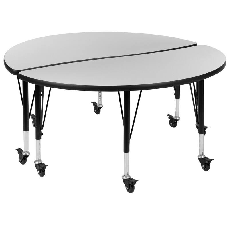2 Piece Mobile 47.5" Circle Flexible Kids Activity Table Set