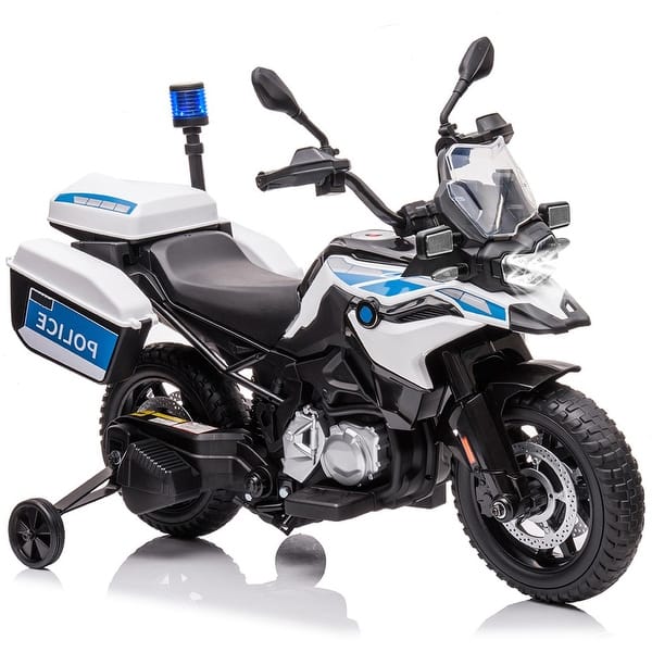 slide 2 of 7, 12V Boys Police Motorbike - Blue Blue