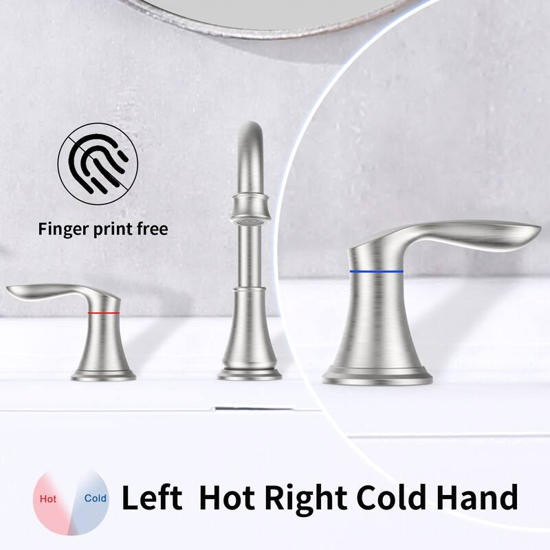2-Handle Bathroom Sink Faucet 3 Hole 360° Swivel Spout Vanity Sink with Pop Up Drain Assembly and cUPC Water Supply Hoses