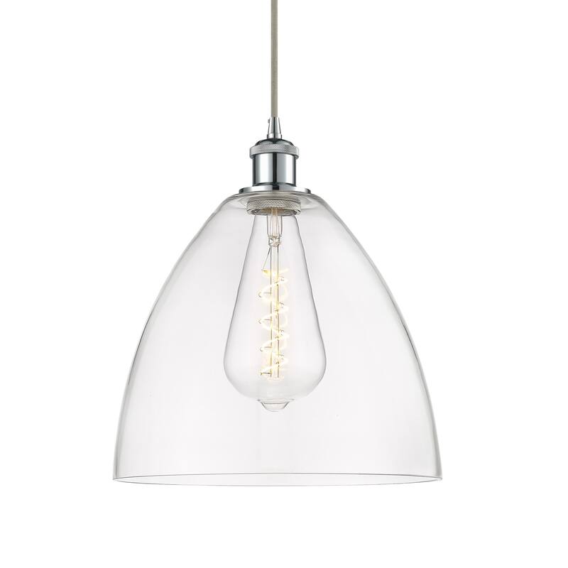 Innovations Lighting 516-1P-15-12 Bristol Pendant Bristol Glass 12" - Polished Chrome / Clear