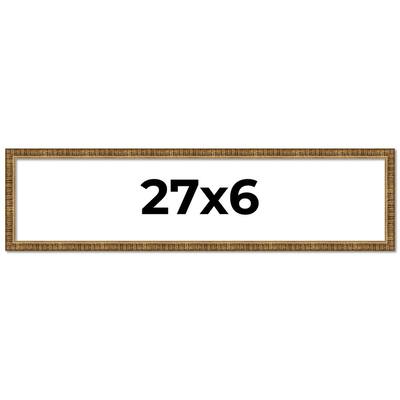 27x6 Frame Gold Kingsley Distressed Solid Wood Picture Frame Width