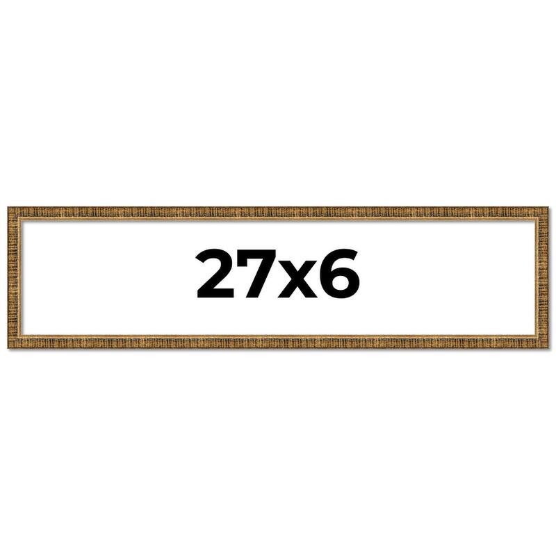27x6 Frame Gold Solid Wood Picture Frame - Complete Modern Photo Frame