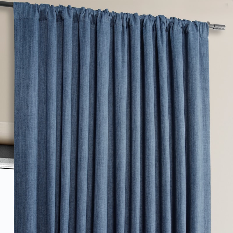 Exclusive Fabrics Faux Linen Extra Wide Room Darkening Curtains Panel - Versatile Privacy Drapery for Wide Windows (1 Panel)