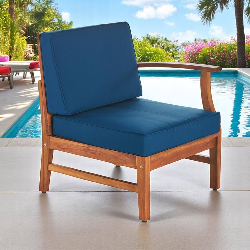 2-Piece Acacia Wood Outdoor Sofa Set with Coffee Table and Water-Resistant Cushions - Patio Seating with Removable Covers