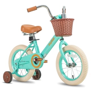 Vintage Kids Bike with Training Wheels & Basket, 12 Inch Kids Bicycle ...