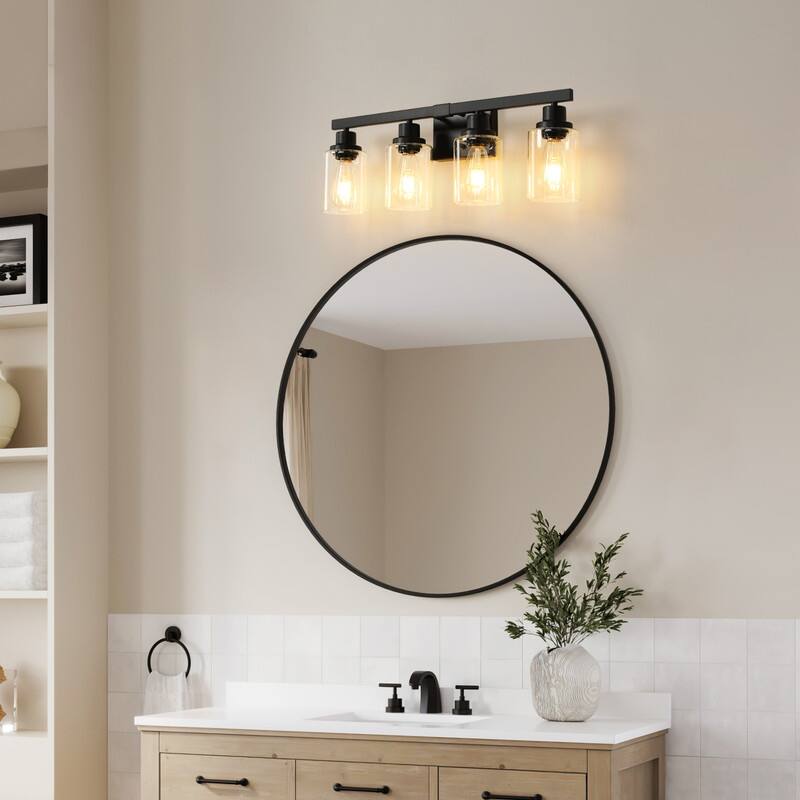 Bathroom Vanity Light With Clear Glass Shades For Vanity Mirror, Bathroom, Or Hallway