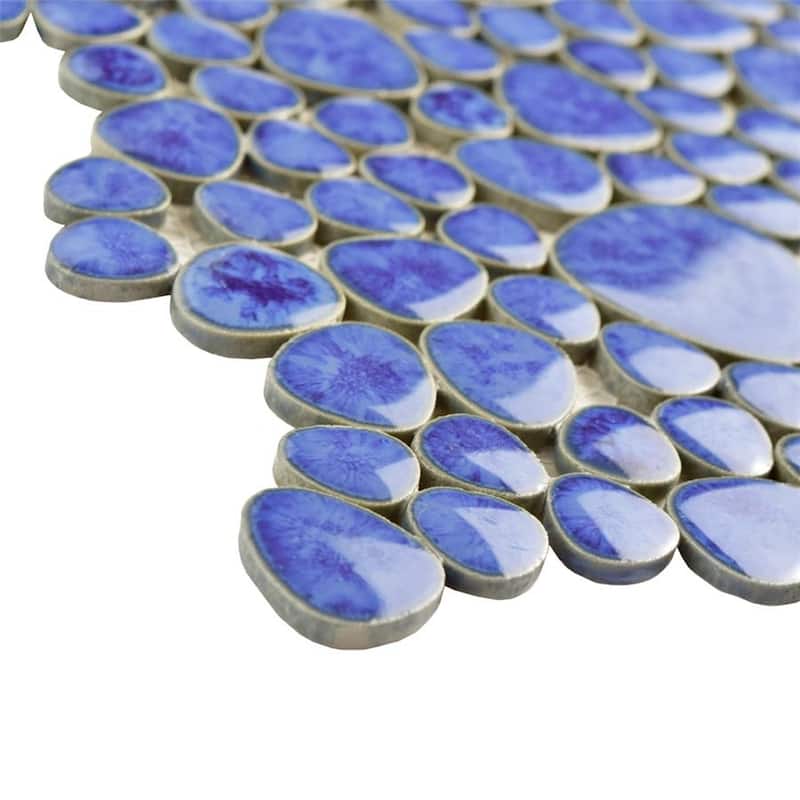 Merola Tile Pebble Blue Cloud 10-3/4" x 10-7/8" Porcelain Floor and Wall Tile