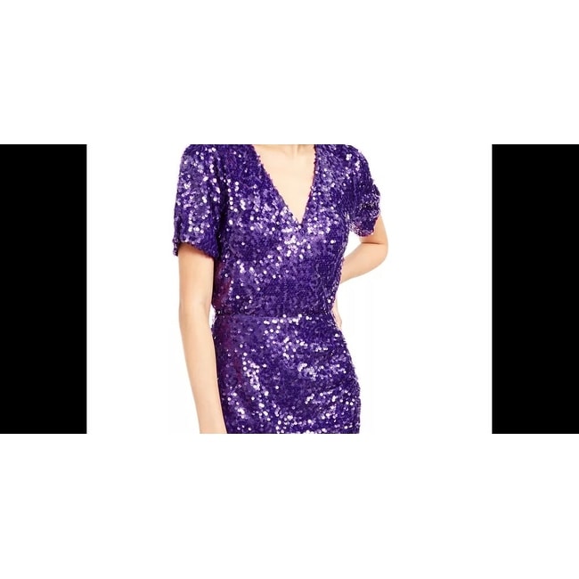 knee length dresses for ladies Asymmetric Ruched Mini Dress with Floor-Length Side Train main image 1