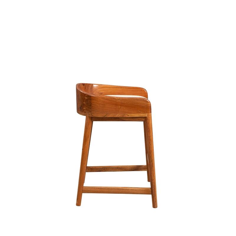 Furniture Classics Wood Saddle Counter Barstool