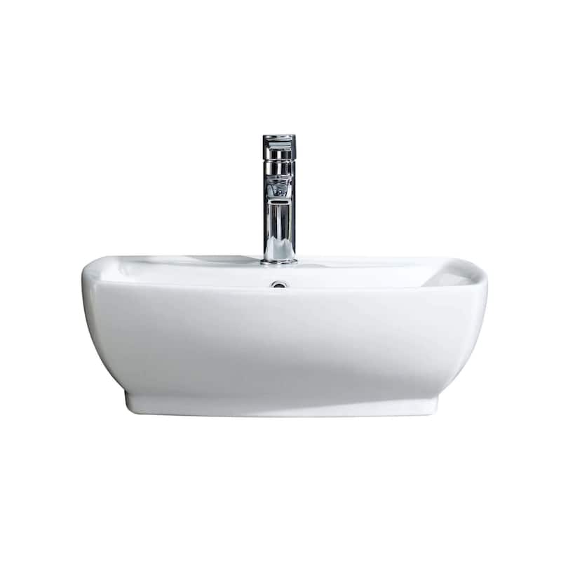 Fine Fixtures White Vitreous China Modern Vessel Sink