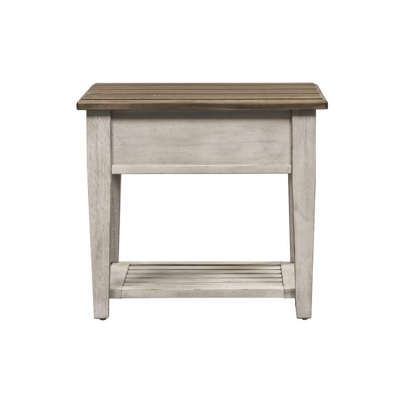 Heartland Antique White Living Room Table Set 3 Piece with Coffee Table, Side Tables