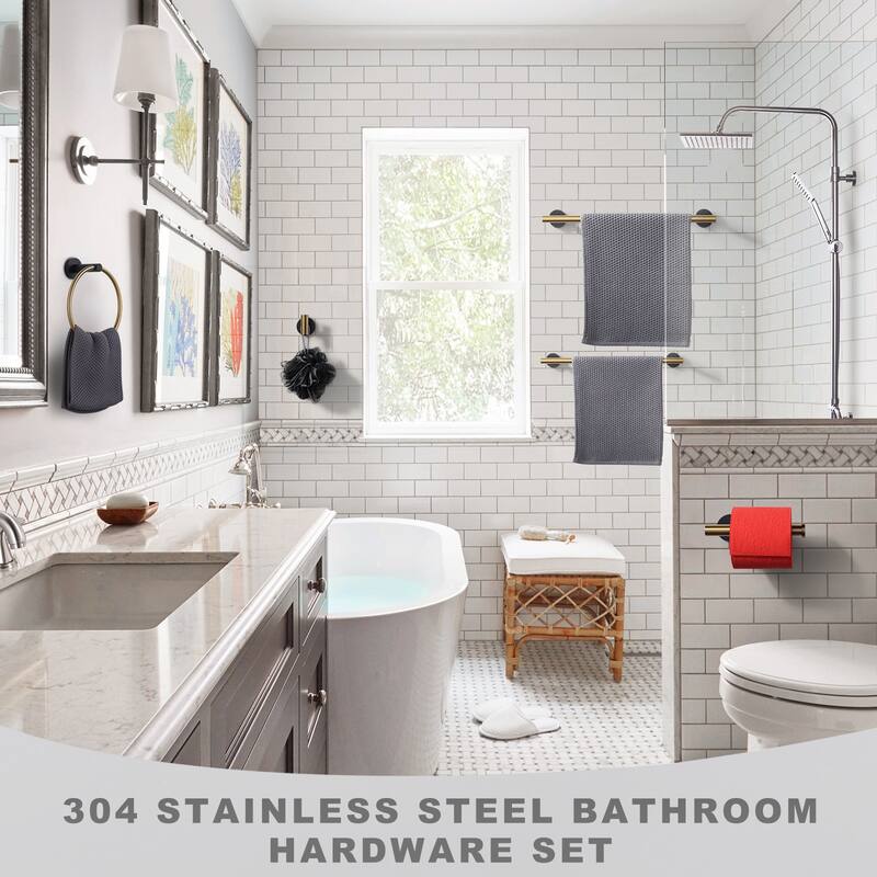 WOWOW 6-Piece Bath Hardware Set with Mounting Hardware