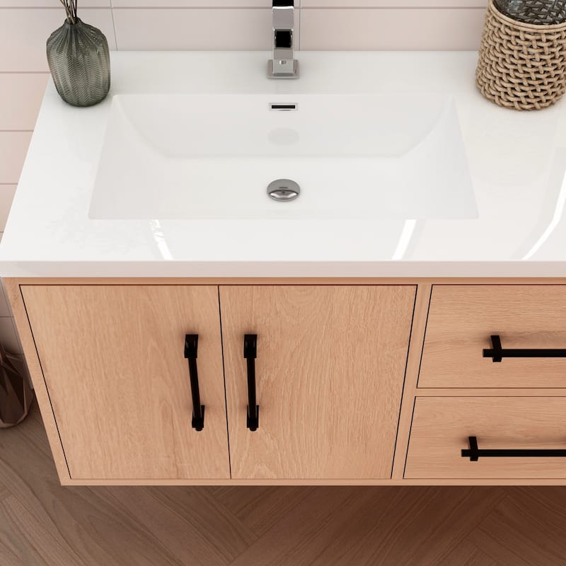 Victoria 60'' Wall-mounted Vanity with Double Reinforced Acrylic Sink