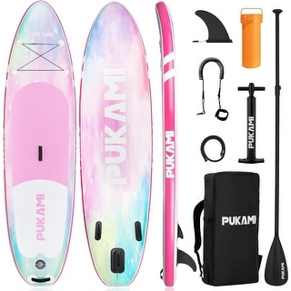 BOSSIN Inflatable Paddle Board for Adults,10.6' Stand Up Paddle Board with Premium SUP Accessories & Carry Bag,Paddle,Pump,Leash