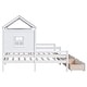 preview thumbnail 6 of 7, White Twin Size House Platform Beds with Two Drawers, Combination of 2 Side By Side Twin Size Beds