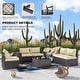 preview thumbnail 126 of 125, Kullavik 13 Pieces Outdoor Patio Furniture Set with Fire Pit Table w/ Wide Armrests
