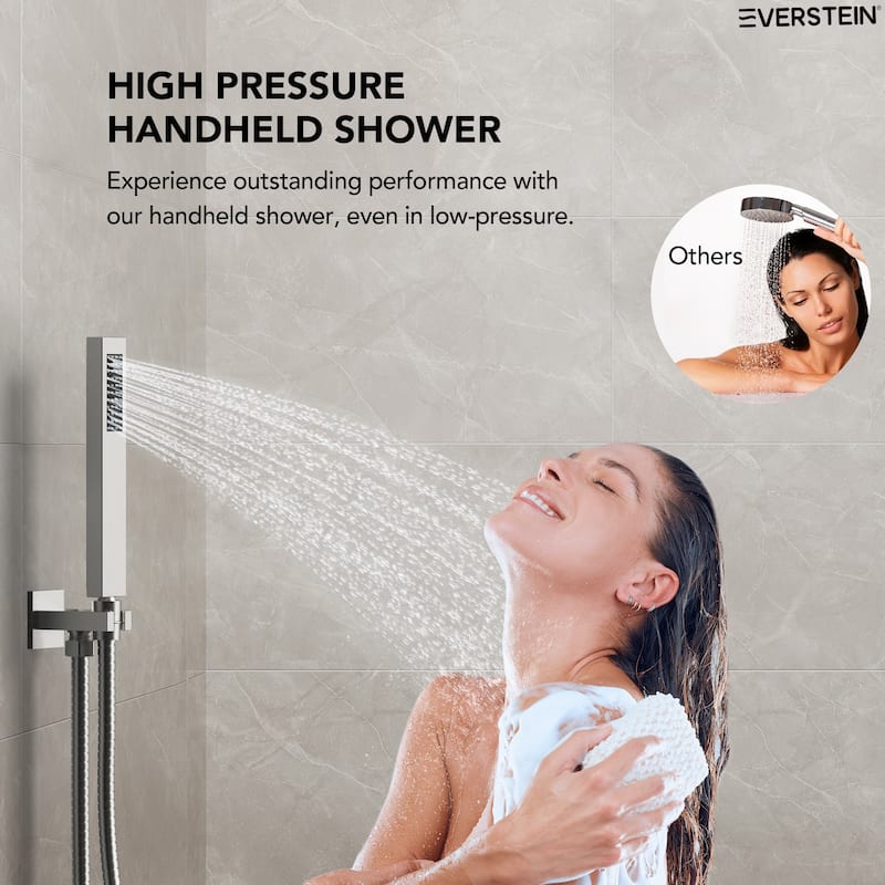 10" Rain Shower Head High Pressure Wall Mount Shower System, Bathroom Shower Faucet Set with Handheld Spray