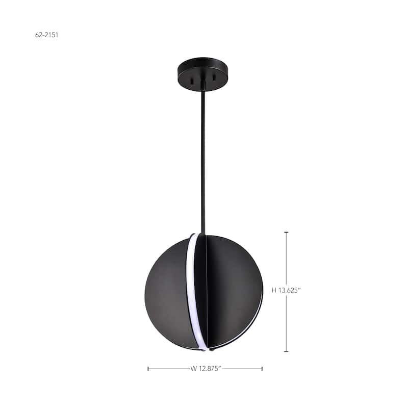 Blaine 13 Inch LED Pendant Matte Black Acrylic Lens - Matte Black