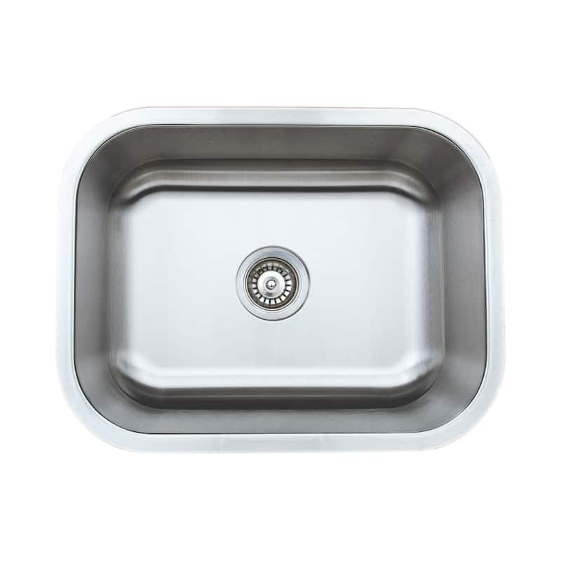 Wells Sinkware Craftsmen Series 23-inch 18-gauge Undermount Single Bowl Stainless Steel Kitchen Sink Package