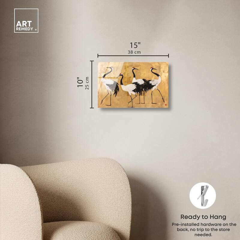 Birds of Gold Acrylic by Art Remedy, Ready to Hang