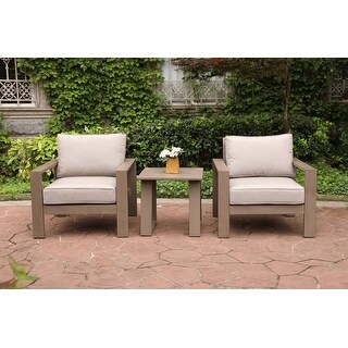 Outdoor 3-Piece Bistro Set Club Chairs, Patio Furniture Sets Garden ...