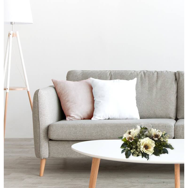 14" Magnolia Silk Artificial Flower Arrangement Candelabrum