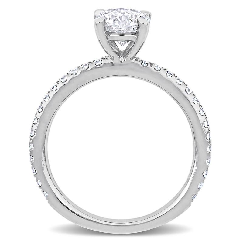 Miadora 1 1/3ct TDW Diamond Engagement Ring in 14k White Gold