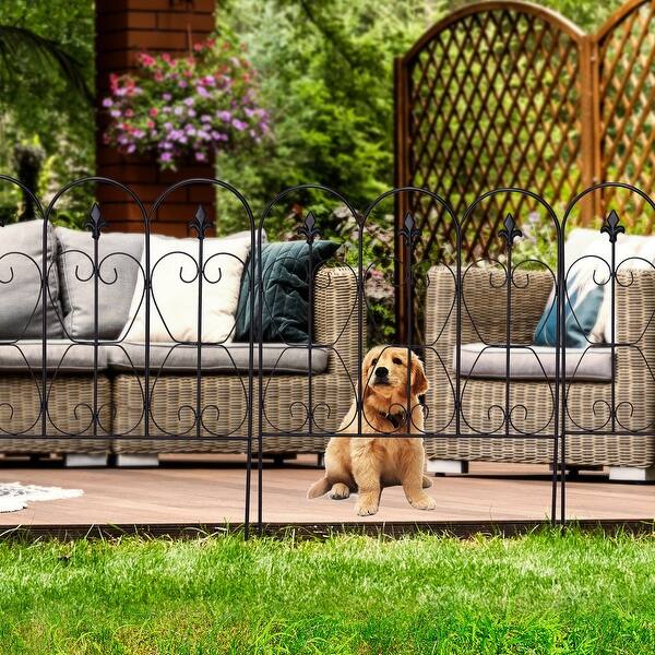 Shop Costway 32in X 10ft Folding Decorative Garden Fence Set Of 5