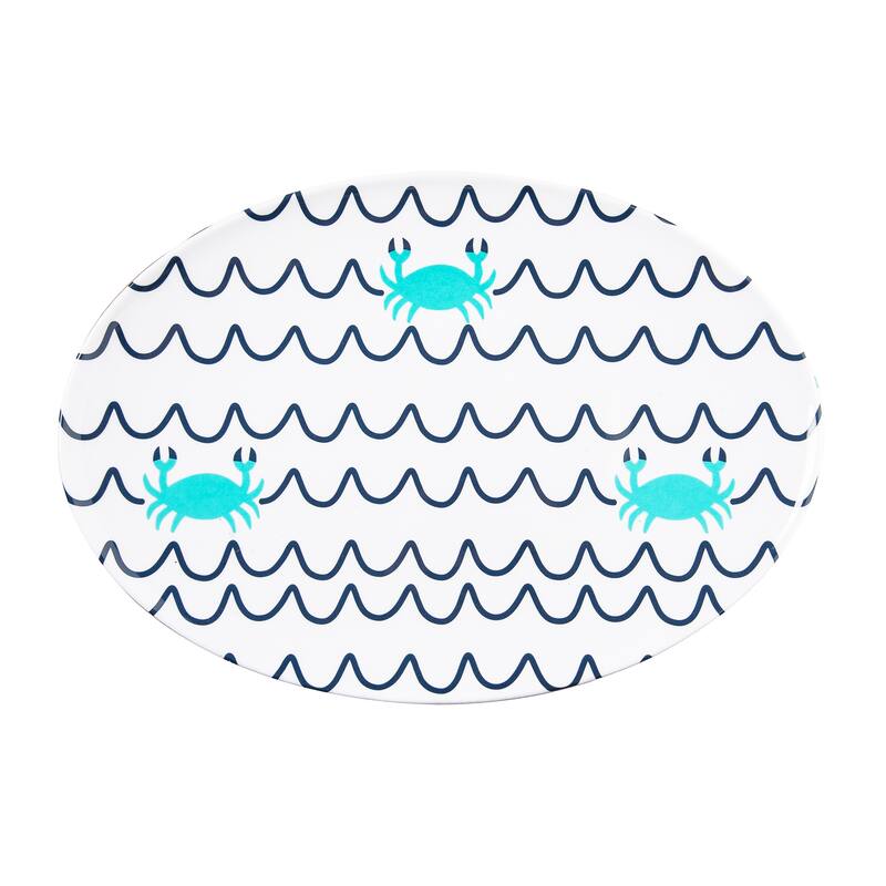 Crab Wave Melamine Platter