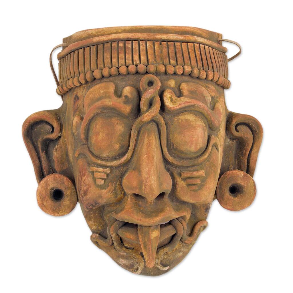 Novica Maya Lord Kinich Aha Ceramic mask