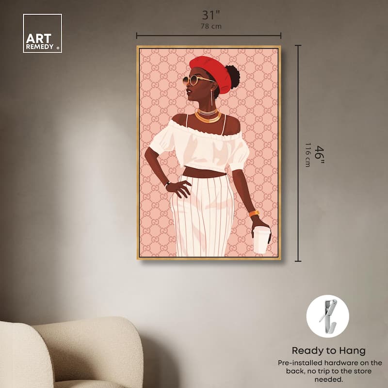 Her Stylish Coffee Look Canvas by Art Remedy