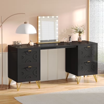 59-Inch Makeup Vanity Desk with 4 Drawers, Modern Beauty Table