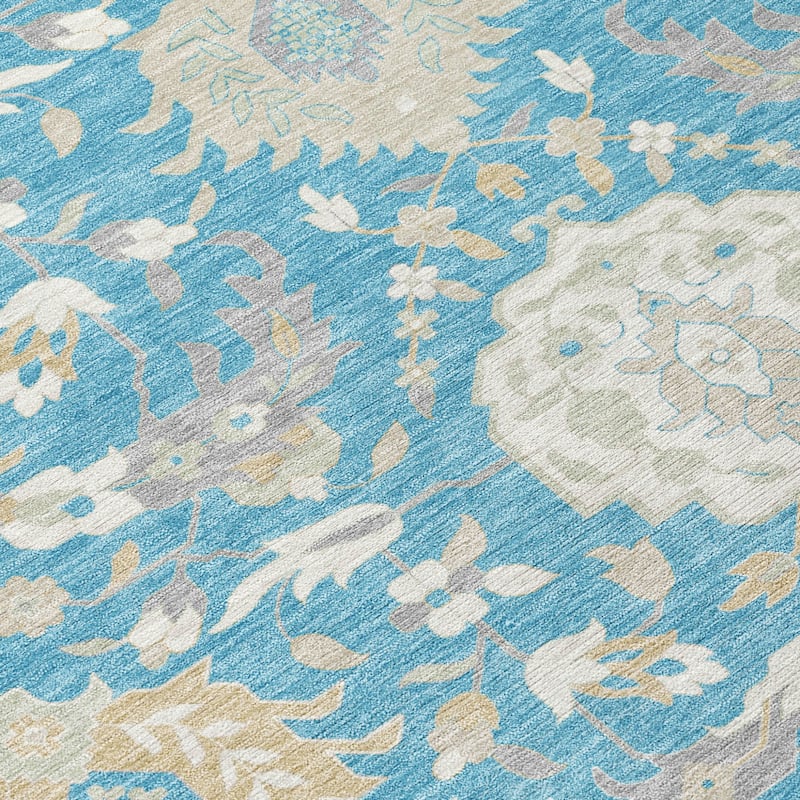HomeRoots Damask Traditional Rectangle Outdoor Rug
