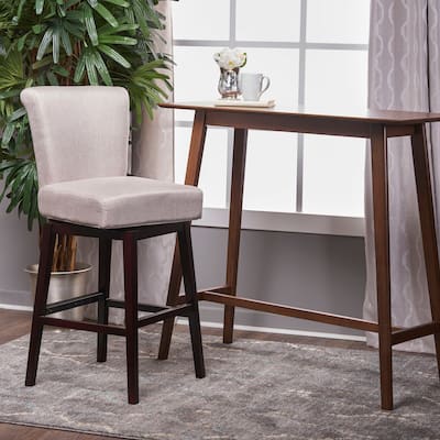 Ostweer Furniture Set of 2 30.75'' Wooden Swivel Height Bar Stools - Brown