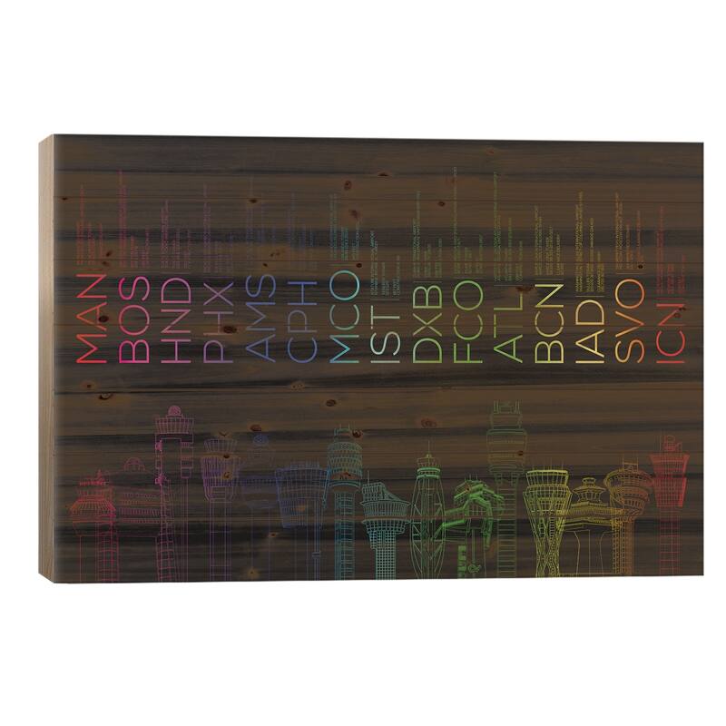 Towerful II Print On Wood by 08 Left - Multi-Color - 26x40x1.5