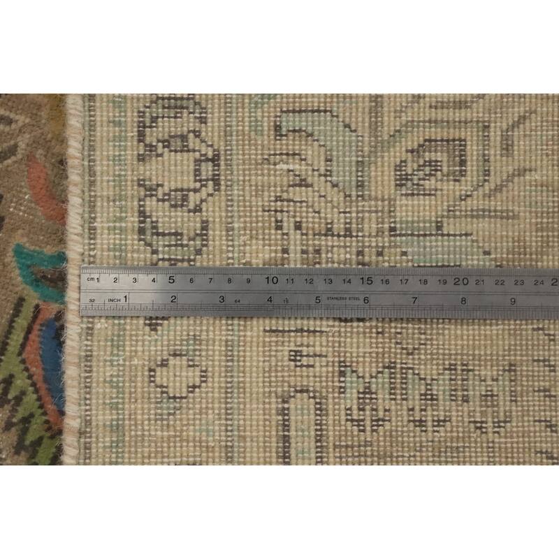 Hand Knotted Oriental 100% Wool Carpet Traditional Medallion Brown Tabriz Area Rug - 9' 6'' X 6' 7''