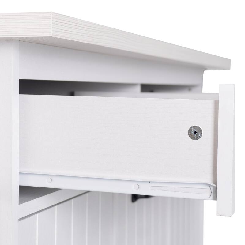 51.06'' Particle Board Kitchen Island with Drop Leaf, RollingWheels, Spice Rack, Towel Rack and Drawers