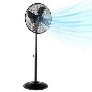 16'' Oscillating Fan Standing Pedestal Fan w/ Adjustable Height Speeds ...