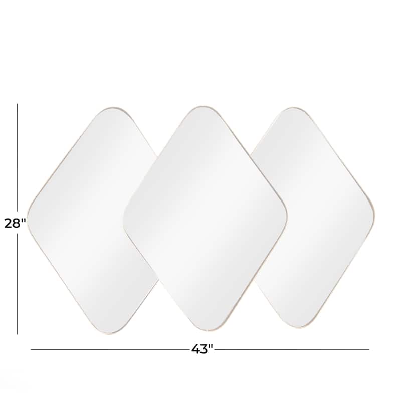 CosmoLiving by Cosmopolitan Gold Metal Overlapping Diamond Room Wall Mirror with Gold Frame