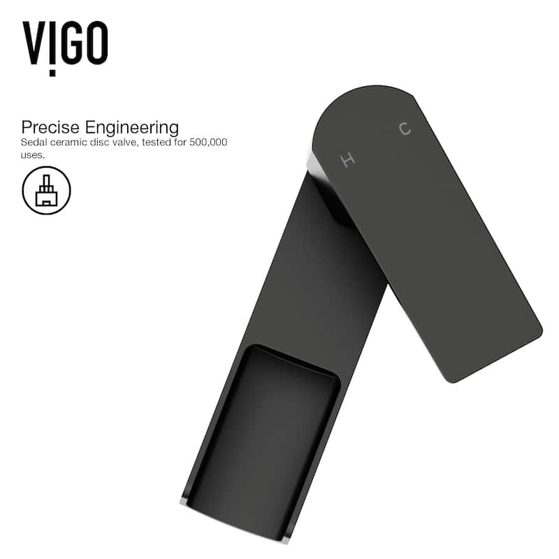 VIGO Amada 10" H Single Handle Single Hole Bathroom Vessel Faucet - 5.38"L x 1.88"W x 10.375"H