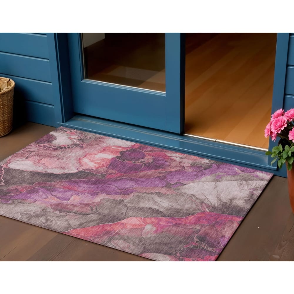 HomeRoots Floral Transitional Rectangle Outdoor Rug